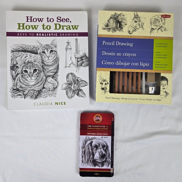 Bundle of Pencil Drawing Books and Graphite Pencils Arts Adult Teen - Picture 1 of 15